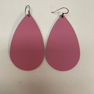 Nickel & Suede Cupid Leather Earrings